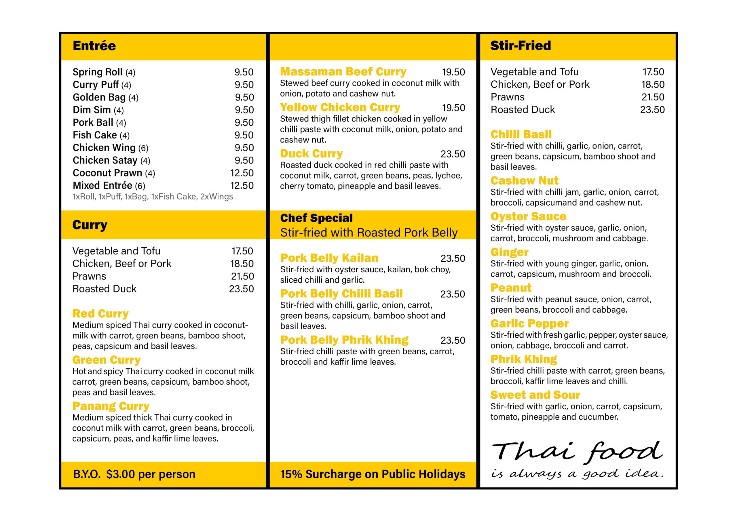 Take Away Menu – ALICIA THAI RESTAURANT